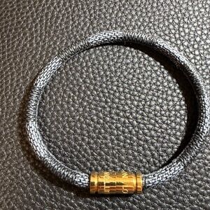 LOUIS VUITTON Men’s Leather Bracelet - Black/Gray